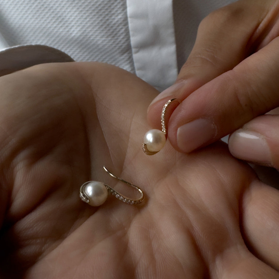 Süßwasser Ohrringe "Floating Stardust" - Calissi